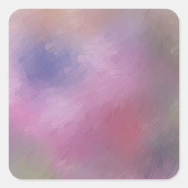 Custom Blank Template Modern Abstract Art Pink Red Square Sticker (Front)
