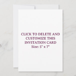 Custom Blank White 5" x 7" Flat Invitation Card