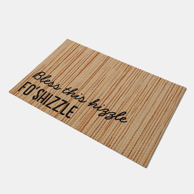 Custom Bless This Hizzle Fo'Shizzle Funny Welcome  Doormat (Angled)
