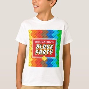 Custom BLOCK PARTY Colorful Bricks Toy Builder T-Shirt