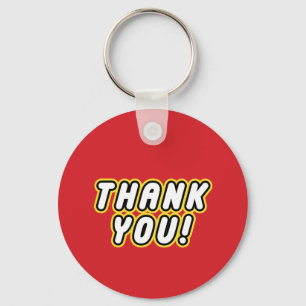 Custom BLOCK PARTY Colourful Bricks Thank You Keychain