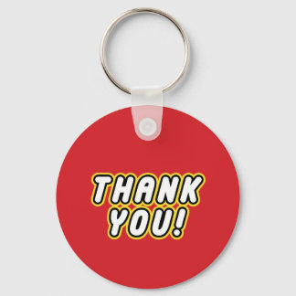 Custom BLOCK PARTY Colourful Bricks Thank You Keychain