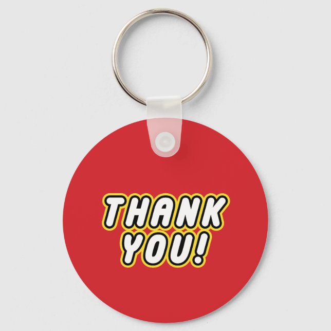 Custom BLOCK PARTY Colourful Bricks Thank You Keychain (Back)
