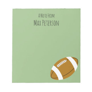 Custom Blonde Boy Football Notepad