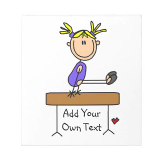 Custom Blonde Girl Gymnast on Balance Beam Notepad