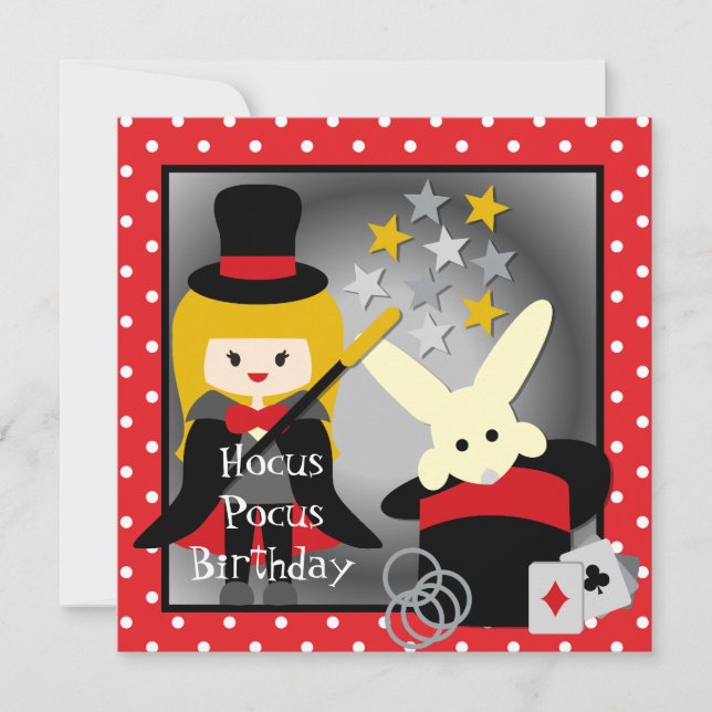 Custom Blonde Girl Hocus Pocus Birthday Invites (Front)
