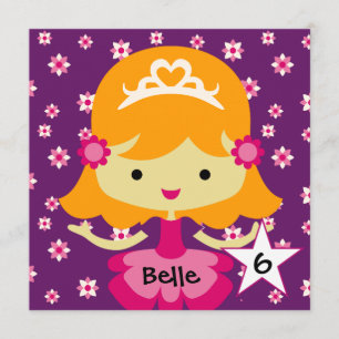 Custom Blonde Lil' Princess Birthday Invitations