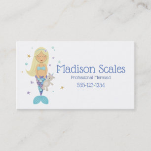 Custom Blonde Little Mermaid Business Card
