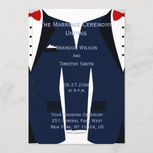 Custom Blue And White Gay Wedding Programs