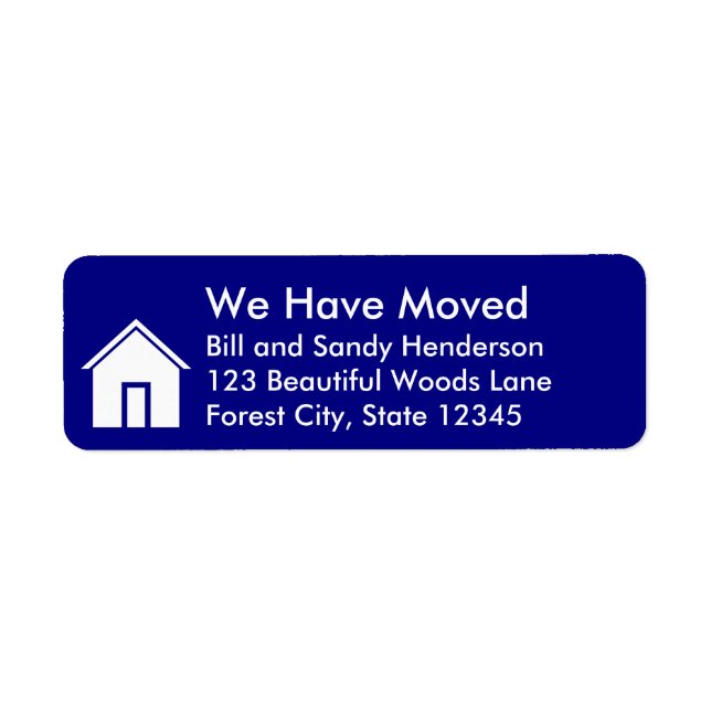 Custom Blue and White House Moving Announcement (Front)