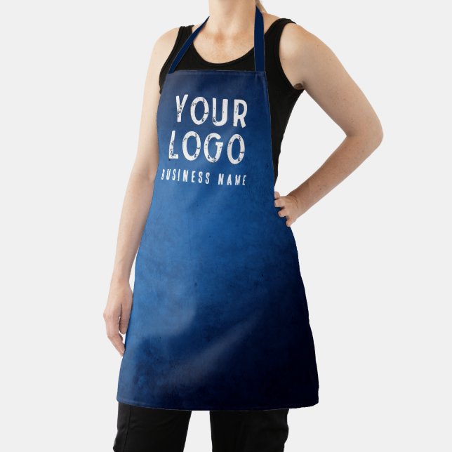 Custom Blue Apron with Logo and Business Name (Insitu)