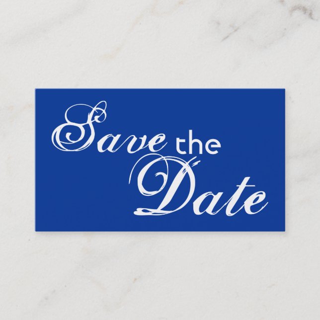 Custom blue back save the date wedding cards (Front)