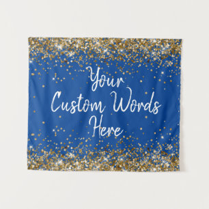 Custom Blue Backdrop Birthday Party Photo Booth Tapestry