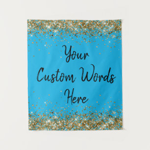 Custom Blue Backdrop Birthday Party Photo Booth Tapestry