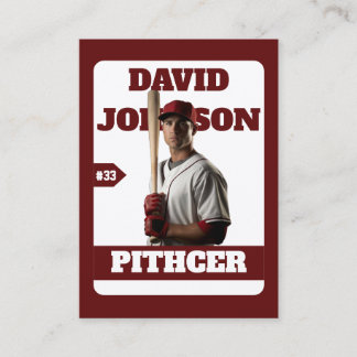 Custom Blue Baseball Birthday Trading Card Player