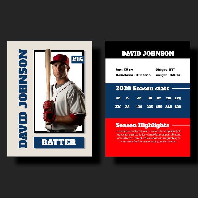 Custom Blue Baseball Trading Card Player Profile (Creator Uploaded)