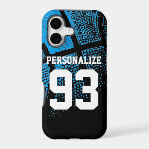 Custom blue basketball jersey number iPhone 6 case