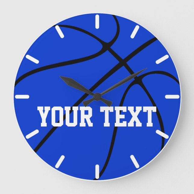 Custom Blue Basketball Wall Clock (Front)