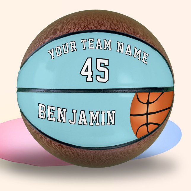 Custom Blue Basketball with Team Name Number (Creator Uploaded)