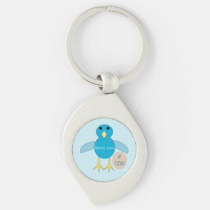 Custom Blue Birthday Boy Chick Keychain