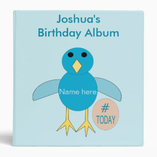 Custom Blue Birthday Boy Chick Photograph Album Binder