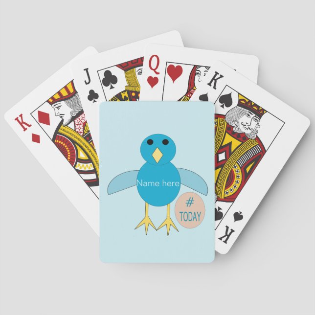 Custom Blue Birthday Boy Chick Playing cards (Back)