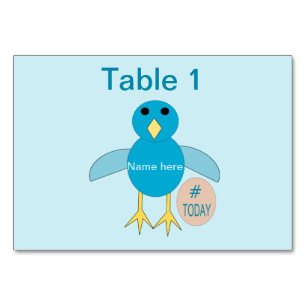 Custom Blue Birthday Boy Chick Tablecard Table Number
