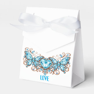 Custom Blue Butterflies Love Valentine Day Gift Favor Box