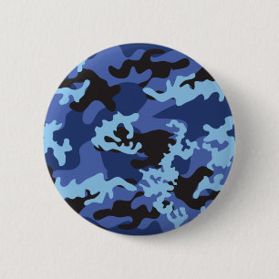 Custom Blue Camo Button