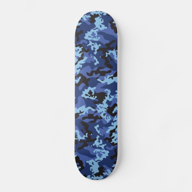 Custom Blue Camo Skateboard (Front)