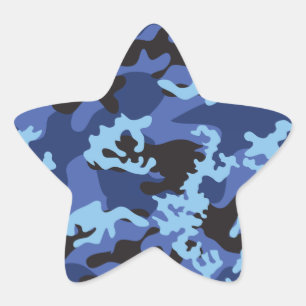 Custom Blue Camo Stickers
