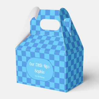 Custom Blue Chequerboard Preppy Birthday Party Favor Box