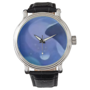 Custom blue clock watch