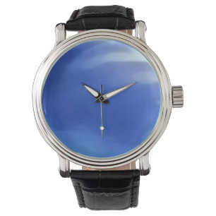 Custom blue clock watch