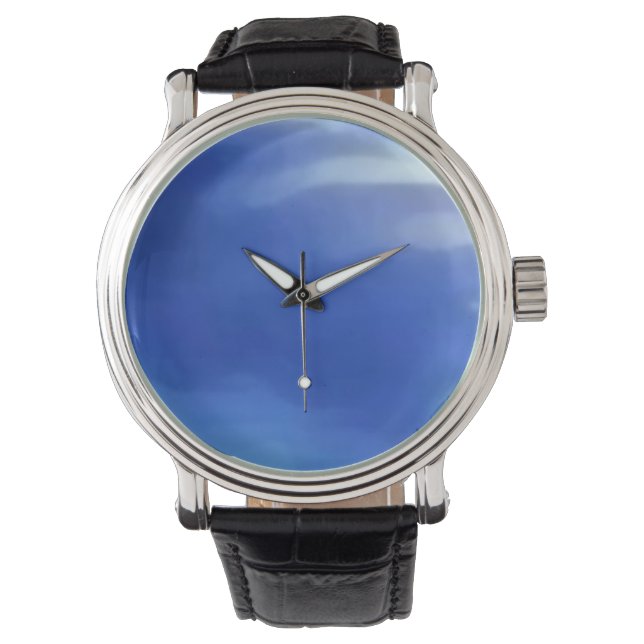 Custom blue clock watch (Front)