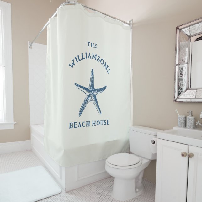 Custom Blue Coastal Starfish Beach House (In Situ)