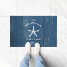 Custom Blue Coastal Starfish Beach House
