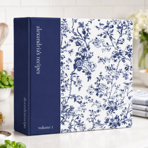 Custom Blue Country Floral Recipe Binder