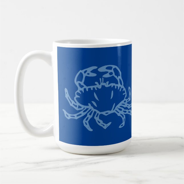 Custom Blue Crab Astrological Coffee Mug (Left)
