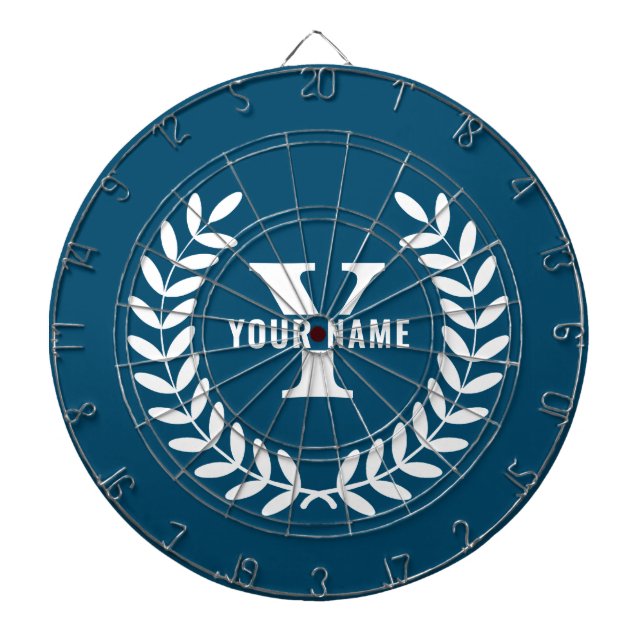 Custom Blue Dartboard Personalize Initial/Name (Front)