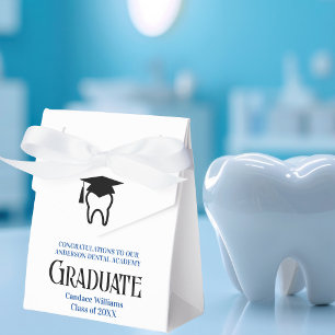Custom Blue Dental School Graduation Party Favor Box