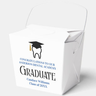 Custom Blue Dental School Graduation Party Favor Box