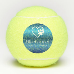 Custom Blue Dog Tennis Ball "Toss, Fetch..."