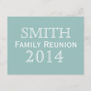 Custom Blue Family Reunion Invitation Postcard