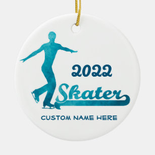 Custom Blue Figure Skating Ornament 2016