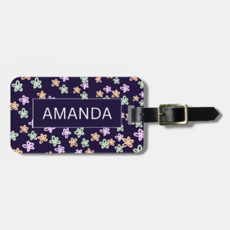 CUSTOM BLUE FLOWER PATTERN Luggage Tag