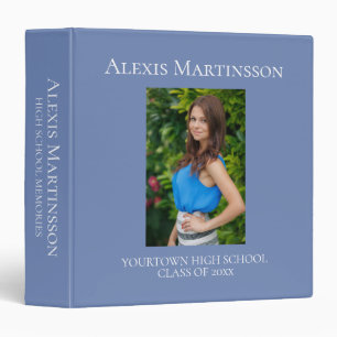 Custom Blue Graduation Photo High School Memories Binder