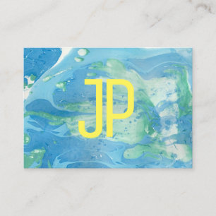 Custom Blue Green Modern Abstract Elegant Business Card