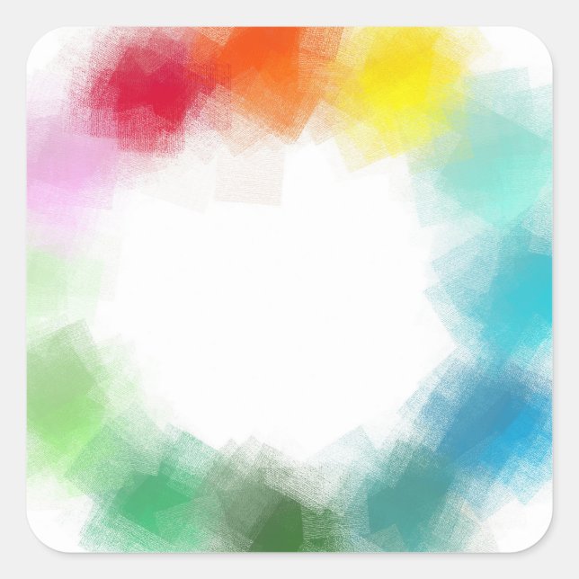 Custom Blue Green Pink Red Yellow Orange Colourful Square Sticker (Front)