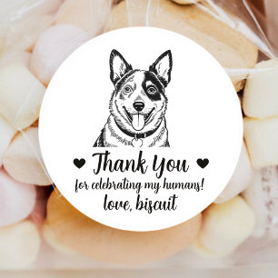 Custom Blue Heeler Dog Wedding Favour Stickers